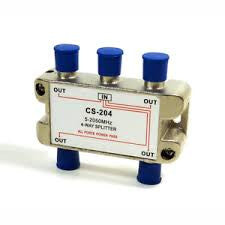 High "Q" 4-Way Satellite Splitter - Silver Series