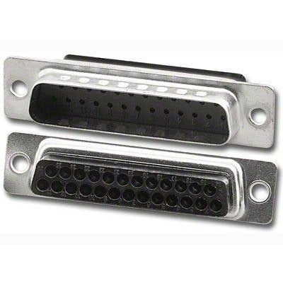 Db25 Male D-Sub Crimp Type Connector Zinc Housing