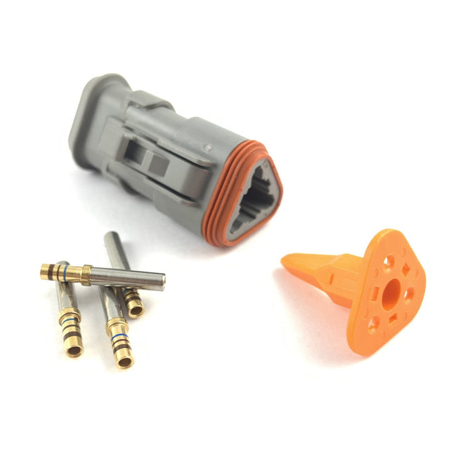 DT 3-pin PA66 plug/jack set 20-16AWG