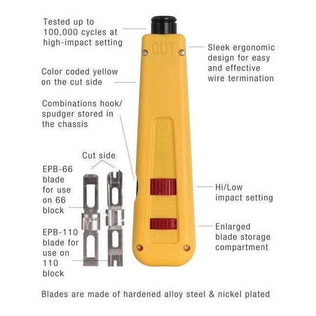 Punchdown Tool with 2 Blades 66 & 110