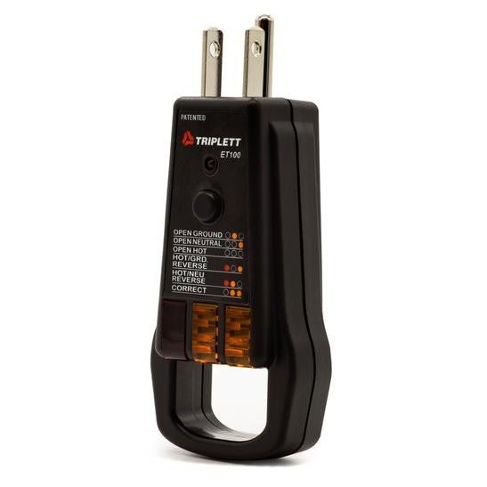COMMERCIAL AND RESIDENTIAL GFCI RECEPTACLE TESTER : TESTS 3-WIRE RECEPTACLES- ET100