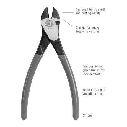 High Leverage Diagonal Cutting Pliers, 8"