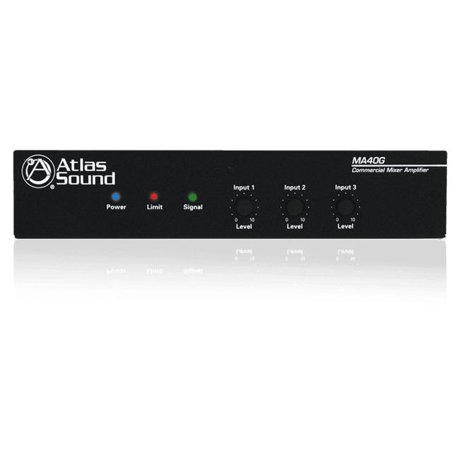 Atlas Sound MA40G 3-Input, 40-Watt Mixer Amplifier