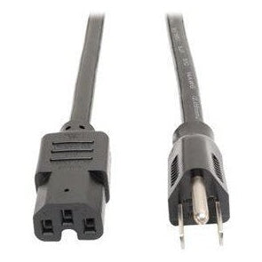 Power Cord, NEMA 5-15P to C15 - Heavy-Duty, 15A, 125V, 14 AWG, 8 ft. 2.43 m , Black