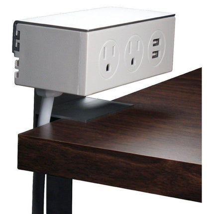 Deskmount Dual-Power Outlets with Dual-USB 2.1Amp Charger