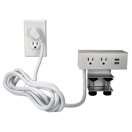 Deskmount Dual-Power Outlets with Dual-USB 2.1Amp Charger