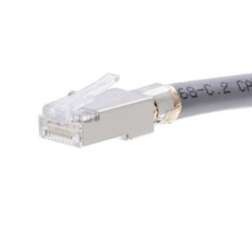 RJ45 CAT6A 10Gig Shielded Connector with Liner, Solid 3-Prong