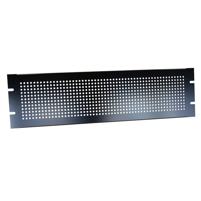 3U Perforated Steel Black Rack Panel