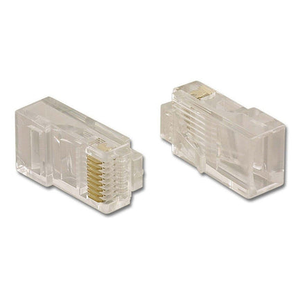 8P8C RJ45 Modular Plugs For Round Stranded Cat 5e/6 UTP - 50/pkg.