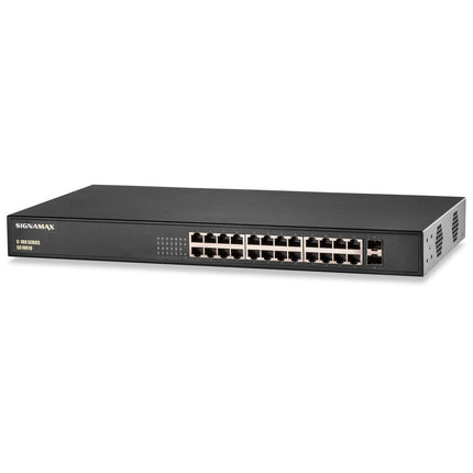 Signamax C-100 Gigabit Switch - 24-Port PoE+ with Dual SFP Ports | FO-SC10010