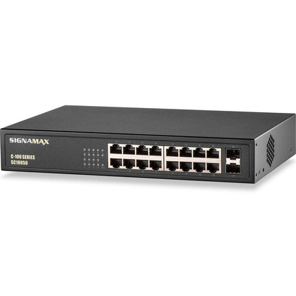 Signamax FO-SC10050 - High-Performance 16 Port Gigabit PoE+ Switch with 2 SFP Ports