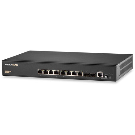 Signamax C-300 PoE+ Managed Switch | 8-Port Gigabit, 2 SFP Slots | FO-SC30050