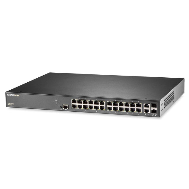 Signamax C-600 Lighting Switch | 24-Port Gigabit PoE++, 2 SFP Combo | FO-SC60010