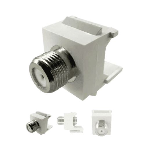 F-type Connector Module White