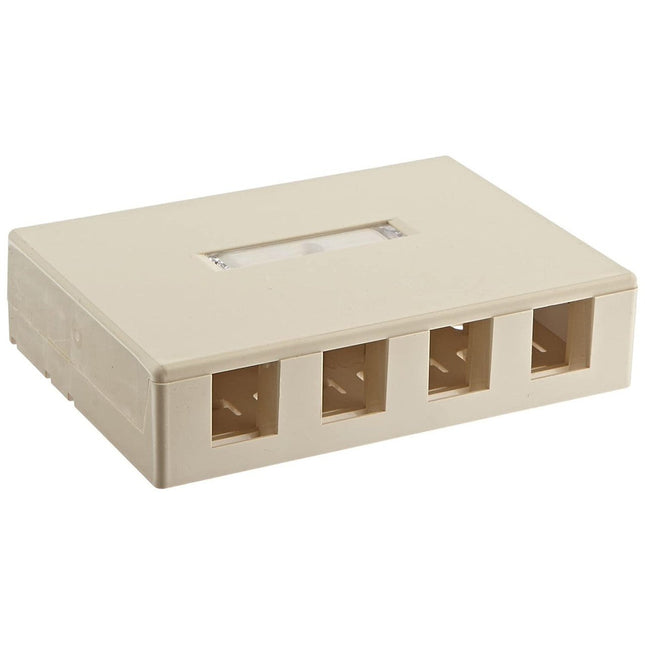 4 Port Surface Mount Box - IVORY