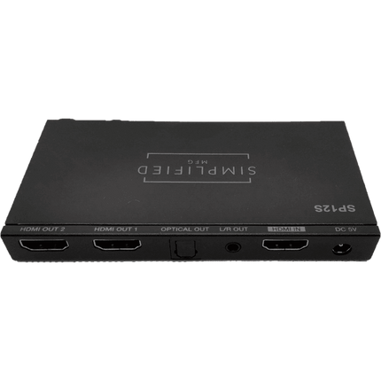 1 in 2 Out HDMI 2.0b 18Gbps Scaling Splitter with Audio Extraction
