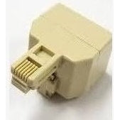 4 Conductor RJ11, Single Male to Dual Female Modular Telephone Adapter