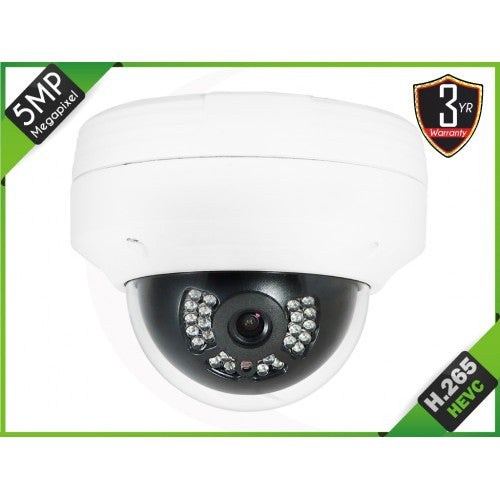 5MP IP Vandal Dome Camera w/2.8mm Wide Angle Lens