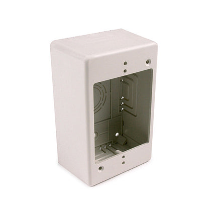 Single Gang Junction Box, 2" Deep, PVC, Office White