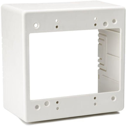 Dual Gang Junction Box, 2.77" Deep, PVC, Office White