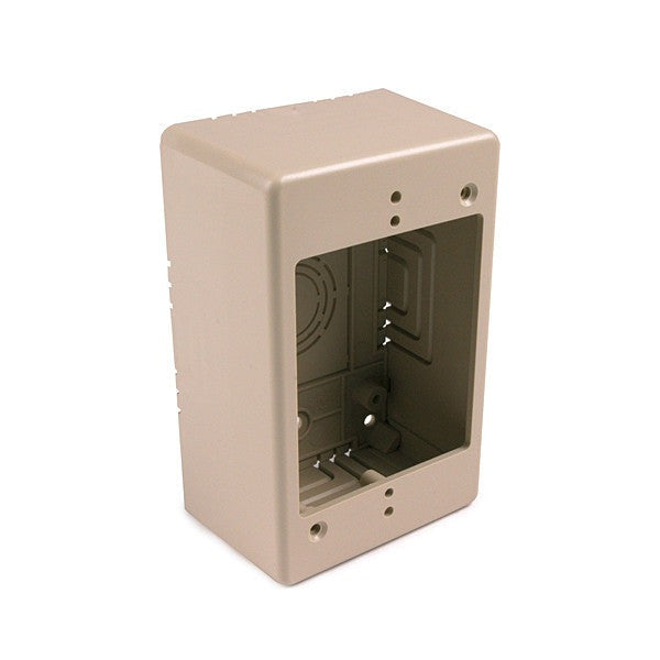 Single Gang Junction Box, 2" Deep, PVC, Ivory