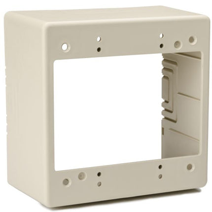 Dual Gang Junction Box, 2.77" Deep, PVC, Ivory