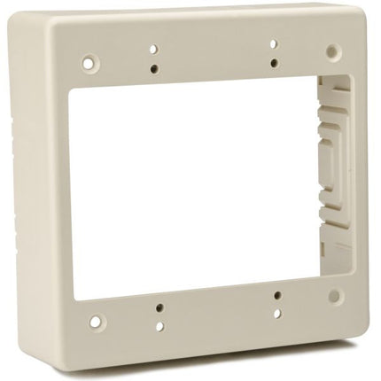 Dual Gang Junction Box, 1-1/2" Deep, PVC, Ivory