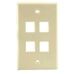 4-port Single Gang Wall Plate, IVORY