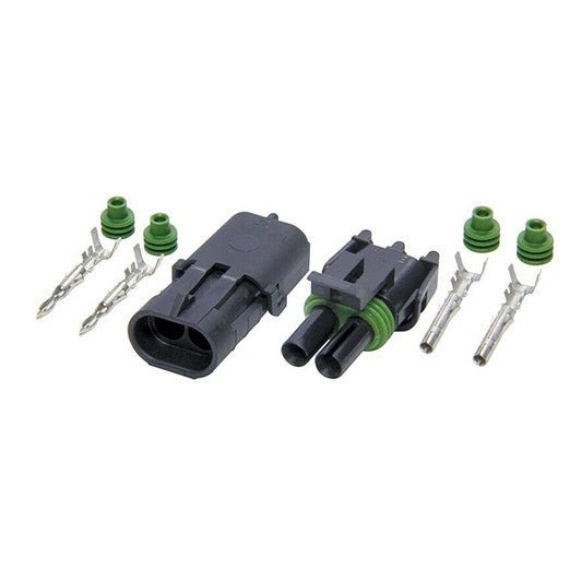 2-pin Weather Pack Sealed Connector Set, Male and Female