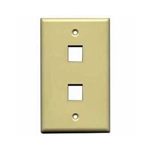 2-port Single Gang Wall Plate, Ivory