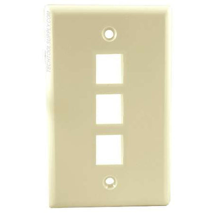 3-port Single Gang Wall Plate Ivory