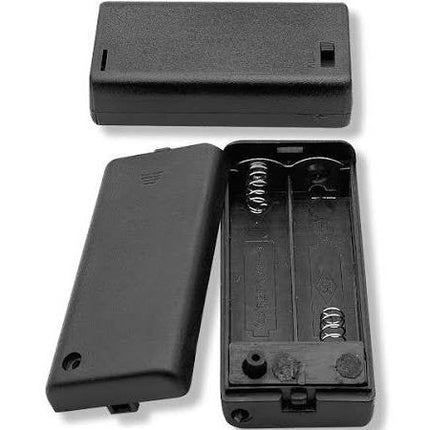 Two 2 AA Cell UM-3 Plastic Battery Holder w/ Cover