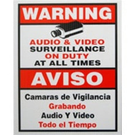 10.5" x 10.5" CCTV Warning Sign, Bilingual