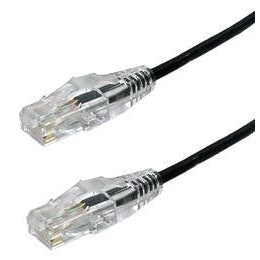 DC-56NP-1'BKTB Cat 6A Shielded Mini Patch Cable 1ft BLACK