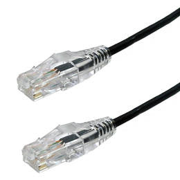 DC-56NP-3'BKTB Cat 6A Shielded Mini Patch Cable 3ft BLACK