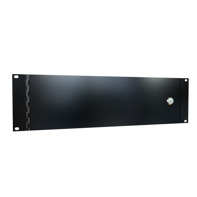 3U Hinged Rack Access Panel - Black