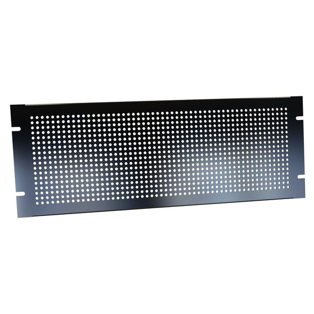 4U Perforated Steel Black Rack Panel