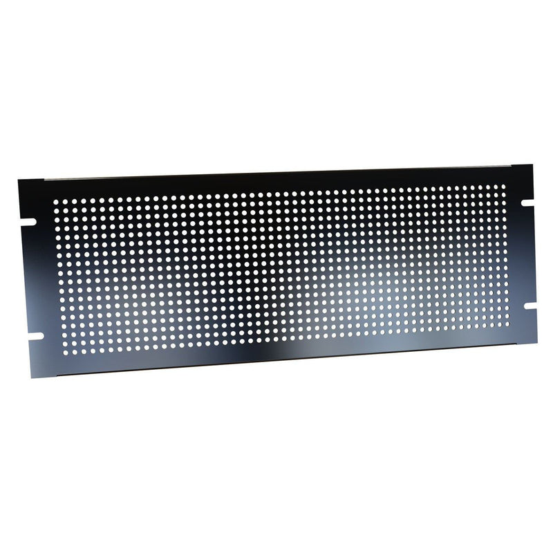 4U Perforated Steel Black Rack Panel