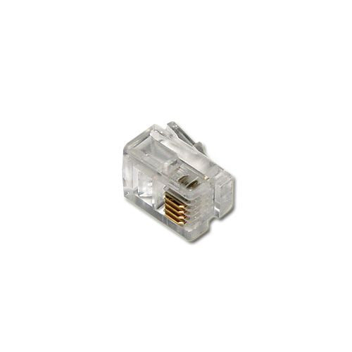 Modular Rj 11 Modular Plug RJ-11 PL 6 POS Solder ST Cable Mount 4 Terminal 1 Port ...