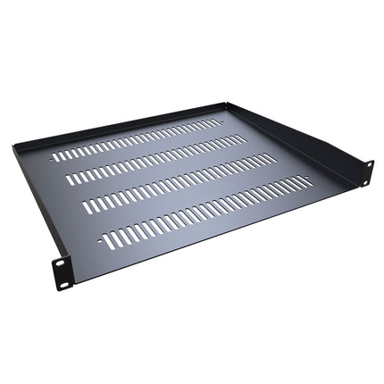 1U Vented Black Rack Shelf