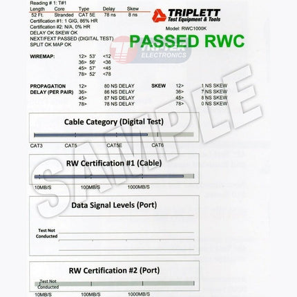 Real World Certifier 2 Cable Category Tester with Probe: Tests and Displays CAT 3,5,5E,6 Cables - Triplett RWC1000K2CS