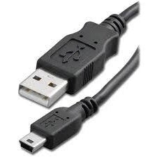 5' USB 2.0 A Plug To Mini B Plug, 28 AWG Power Cable