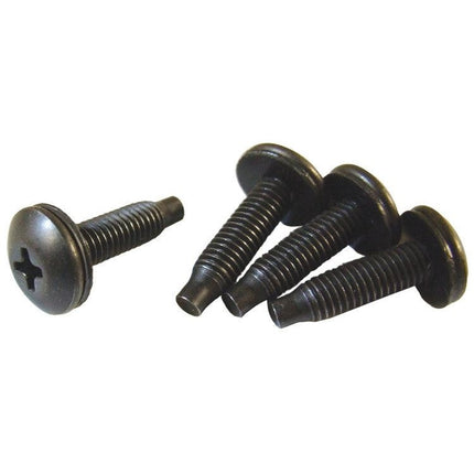 10-32 Black Rack Screws with Washers, 25/pkg.