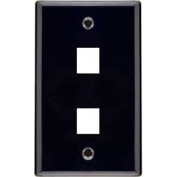 2-Port Keystone Wallplate, Black