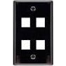 4-Port Keystone Faceplate, Black