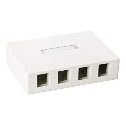 4 Port Surface Mount Box - Office White