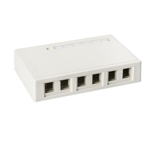 Six Port Surface Mount Box-Office White