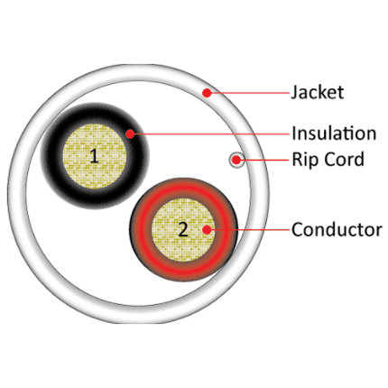 18AWG 2 Cond Unshielded Riser Audio Cable