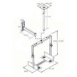 9-12in. CCTV/TV Monitor Mount Ceil/Wall