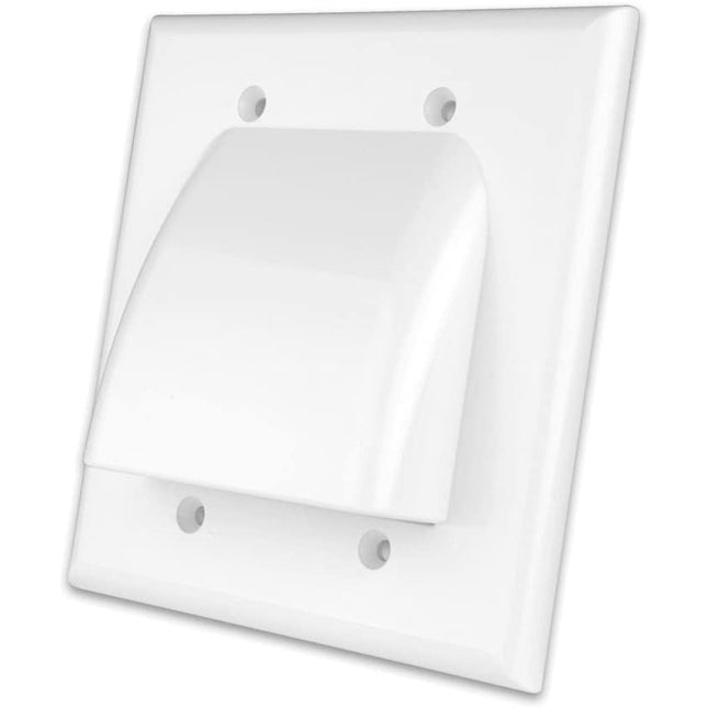 Dual Gang Bulk Cable Wall Plates Ivory